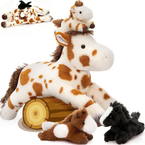Miniatura 22 de MaoGoLan Mono gigante de peluche con bebés, juguete de peluche suave con plátano regalo para niños, niñas, niños, mamá y 3 bebés pequeños colgantes