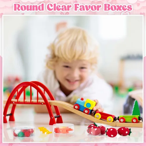 Miniatura 7 de Taiyin 50 cajas circulares de acrílico de plástico con tapa, caja de acrílico transparente, organizador pequeño de cubos redondos de 3 pulgadas