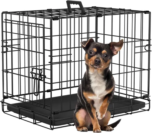 Miniatura 26 de FDW Jaula para perros con doble puerta, jaula plegable de alambre de metal de 36 pulgadas con bandeja extraíble y panel divisor, jaula para mascotas