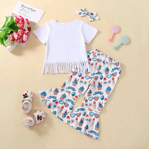 Miniatura 18 de Eadrioss Ropa para bebé niña pequeña, traje de campana de manga corta, camisa de flores para niños, pantalones florales acampanados, ropa de verano