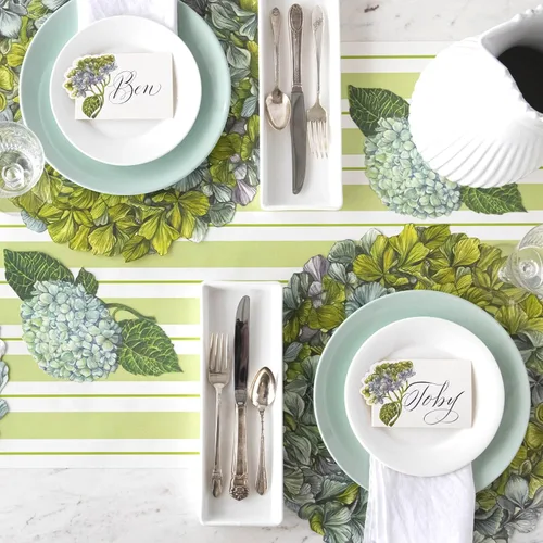 Miniatura 5 de Hydrangea - Manteles individuales redondos de papel, manteles individuales desechables para mesa de comedor para la temporada de primavera y verano