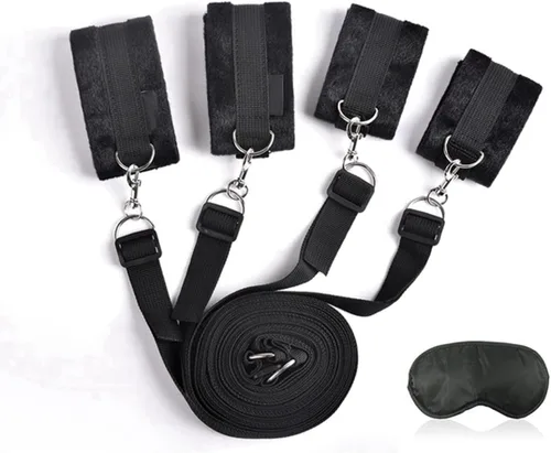 Miniatura 3 de Lazos sexuales para tobillos y muñecas para mujeres, restricciones de cama, correas sexuales ajustables, bandas de resistencia sexual para mujeres