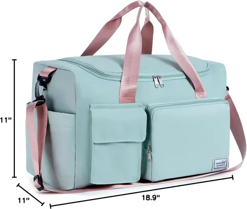 Miniatura 8 de FIORETTO - Bolsa de deporte para mujer con compartimento para zapatos, capacidad de 37 litros, ideal para viajes, gimnasio, deportes, fines de semana