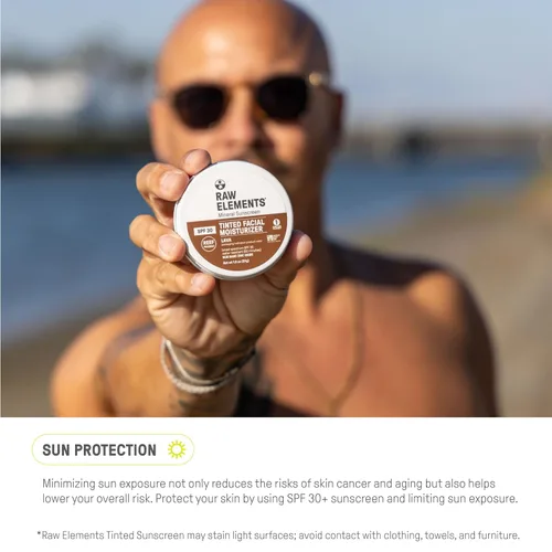 Miniatura 8 de Crema facial tintada ultra-hidratante Raw Element, protector solar mineral no tóxico para la cara, hidratante diario tintado, óxido de zinc no nano