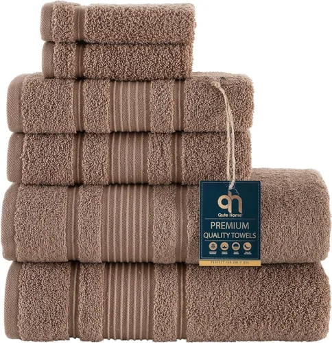 Miniatura 19 de Juego de 4 toallas de baño, 100% algodón turco prémium, toallas turcas de alta calidad para baño, de secado rápido, suaves y absorbentes, incluye 4