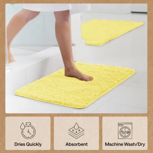 Miniatura 7 de Gorilla Grip - Tapete de baño de felpilla gruesa, suave y absorbente, secado rápido, de microfibra, con reverso de caucho, para piso de ducha