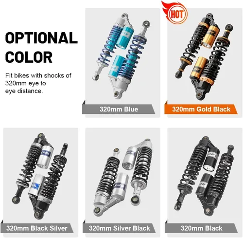 Miniatura 8 de 320mm Amortiguadores de aire traseros universales para motocicleta para HONDA para Suzuki para Yamaha para Kawasaki ATV Sport Bike Go Kart Quad Dirt