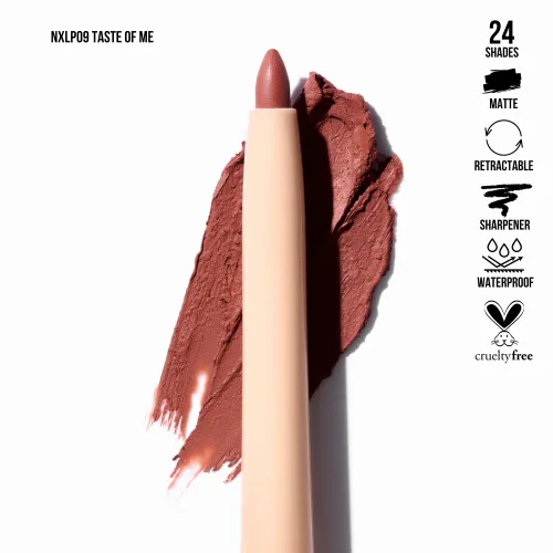 Miniatura 2 de Beauty Creations NUDEX Collection Delineador de labios retráctil impermeable con sacapuntas incorporado (Taste Of Me 09)
