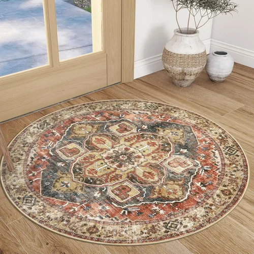 Miniatura 61 de SIILOOM Alfombra lavable de 2 x 3 pies, alfombra suave color taupe ceniza para entrada, tapete antideslizante para puerta de interior, tapete
