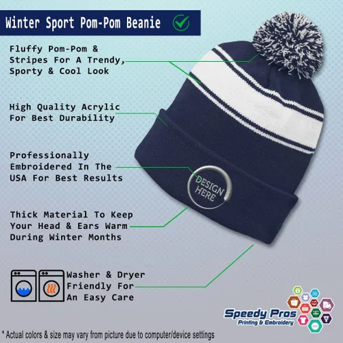 Miniatura 2 de Speedy Pros Pom Pom Beanie Hat for Men & Women Fabricator Industry Winter Hats Skull Cap Acrylic 1
