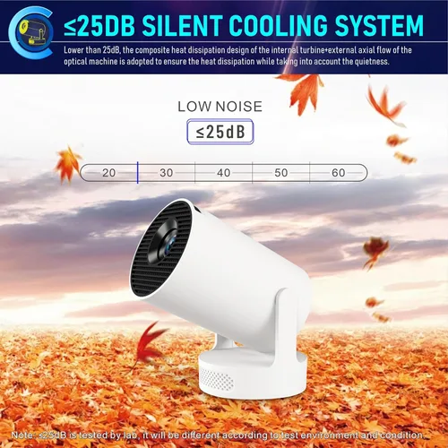 Miniatura 8 de Mini proyector inteligente WiFi 6 Bluetooth 5.4 5W altavoz base de sonido, rotación de 180°, 720P Android 11.0 170 lúmenes ANSI pantalla de 110