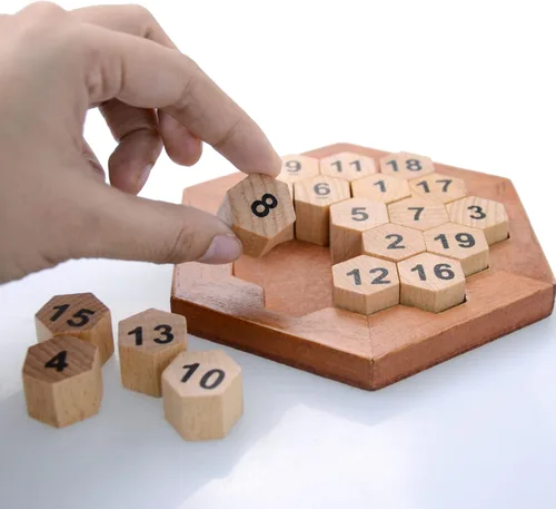 Miniatura 5 de KINGOU Rompecabezas de madera Lógica Rompecabezas de números de juguete intelectual