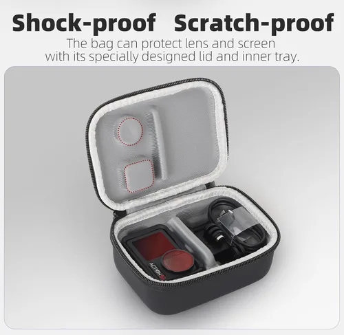 Miniatura 4 de Estuche de transporte para DJI Osmo Action 5 Pro/4/3, bolsa de viaje portátil de almacenamiento de PU para DJI Osmo Action 5 Pro/4/3 Accesorios