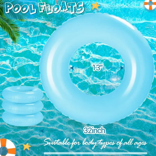 Miniatura 2 de 4 flotadores inflables para piscina, anillos de natación para adultos, tubo interior de natación, balsa, juguetes para playa, piscina, suministros