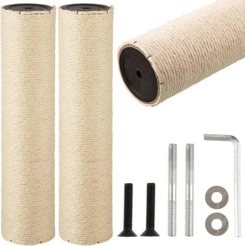 Miniatura 10 de 2 postes rascadores de raíces para gatos, repuesto de poste de rascador de árbol de gato de 11.81 x 3.54 pulgadas, poste de sisal natural, poste