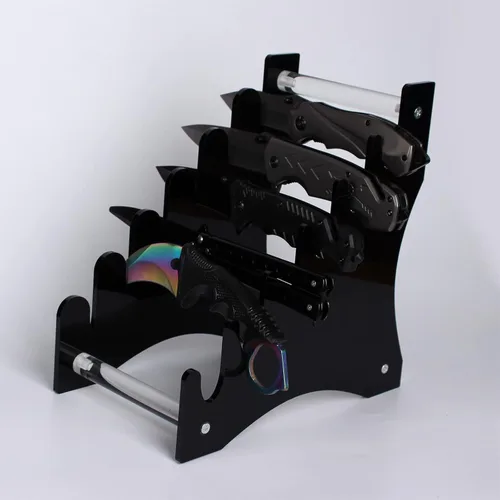 Miniatura 4 de WANLIAN Soporte de exhibición de cuchillos, soporte para cuchillos, estante de almacenamiento de cuchillos de acrílico para exhibir cuchillos Negro