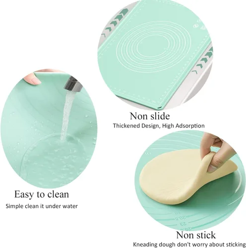 Miniatura 4 de Tapete de silicona para pastelería de 28 x 20 pulgadas, extra grueso, antiadherente, con medición de silicona de grado alimenticio, fondant, tapete