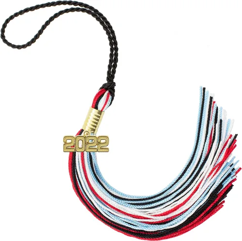 Miniatura 323 de Borla de graduación Aqua 2022, todos los colores escolares disponibles, fabricada en Estados Unidos