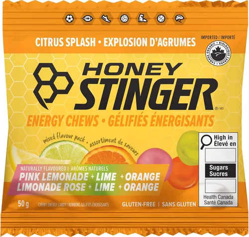 Miniatura 3 de Honey Stinger Masticables energéticos orgánicos Citrus Splash, sin gluten y sin cafeína, para ejercicio, correr y rendimiento, nutrición deportiva