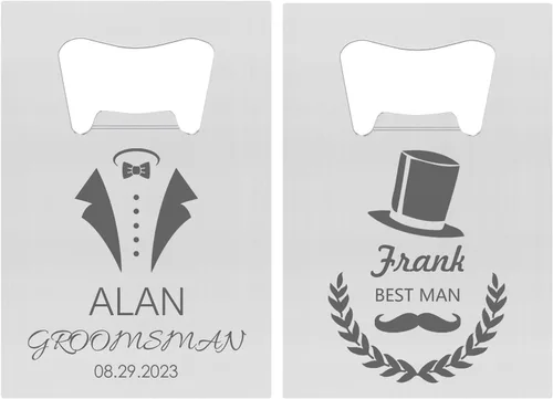 Miniatura 40 de Abrebotellas personalizados, tamaño de tarjeta de crédito, padrinos de boda, regalos para boda, despedida de soltero, abrebotellas de cerveza