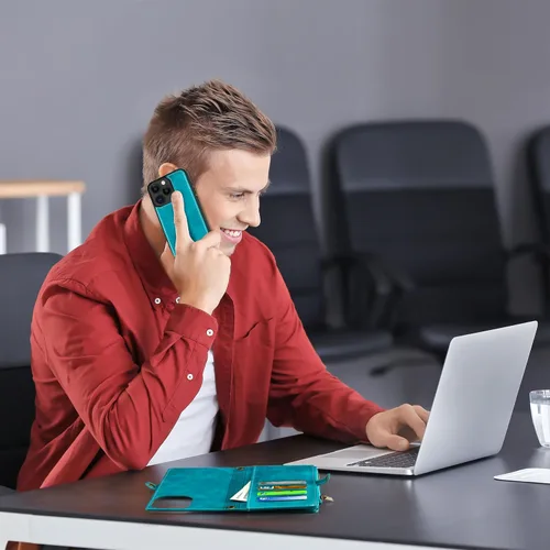 Miniatura 7 de Funda tipo cartera para iPhone 13 con tarjetero (12 ranuras para tarjetas), funda de piel sintética para mujeres y hombres, carga inalámbrica