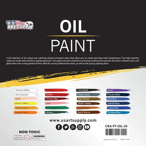 Miniatura 3 de US Art Supply juego de 24 tubos de pintura al óleo para artistas de 12 ml