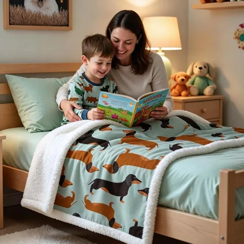 Miniatura 112 de Autumn Teddy Dog Patchwork Sherpa Blanket Fall Cozy Throw Blanket Cute Puppy Quilt Style Warm Soft Blanket for Couch Sofa Bedroom Decor 50x60 Inches