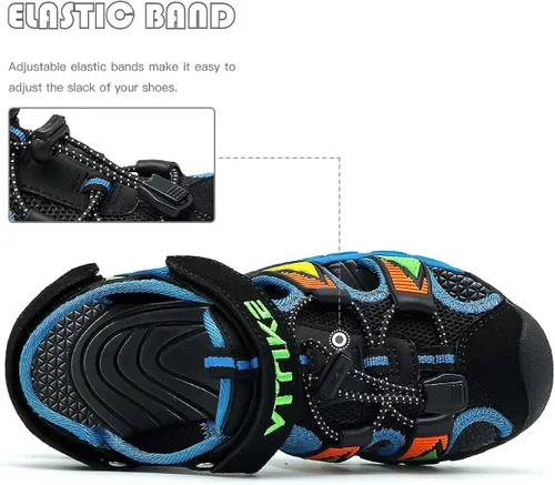 Miniatura 4 de Littleplum Sandalias para niños con puntera cerrada, sandalias deportivas para niños pequeños, zapatos de verano para niños grandes, caminar