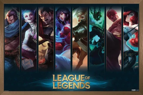 Miniatura 11 de League of Legends - Póster de pared de campeones, 22.4 pulgadas de largo x 14.7 pulgadas de ancho, versión enmarcada de madera de granero