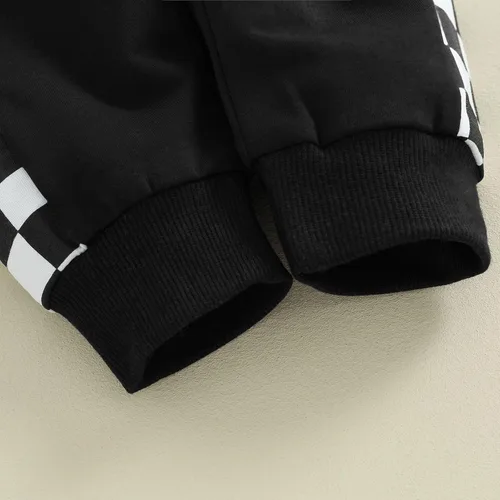 Miniatura 50 de Conjunto de ropa de otoño e invierno para bebé niño pequeño, sudadera de manga larga con colores contrastantes, pantalones elásticos para recién