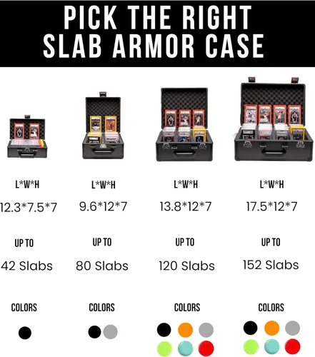 Miniatura 8 de SLAB ARMOR - Caja de almacenamiento de tarjetas graduadas de 3 filas, estuche de losa PSA para tarjetas graduadas con capacidad para más de 120 Negro