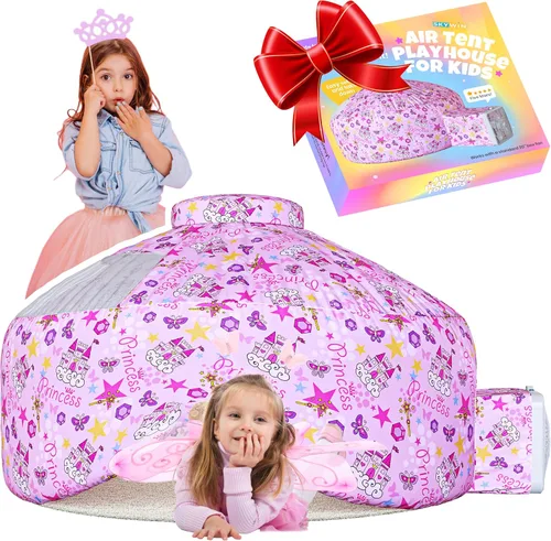 Miniatura 12 de Skywin Tienda de Aire para Niños (77" x 50") Se Construye en 30 Seg, Tiendas para Niños Pequeños de Interior para Juego Imaginativo, Espaciosas