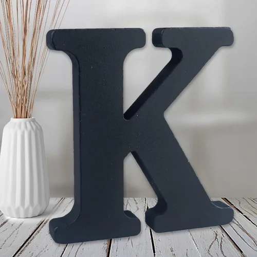 Miniatura 17 de AOCEAN Letras de madera de 6 pulgadas en negro, letra de madera sin terminar para letras decorativas de pared, letras en relieve, letrero de corte B