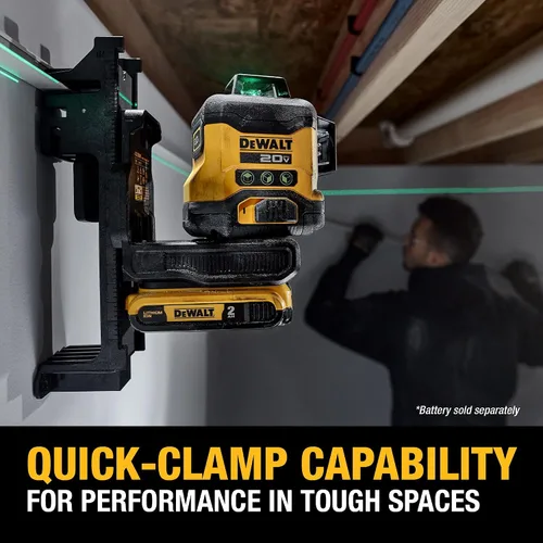 Miniatura 12 de DEWALT Nivel láser máximo de 20 V, láser de línea cruzada, 3X360, verde, solo herramienta (DCLE34031B)