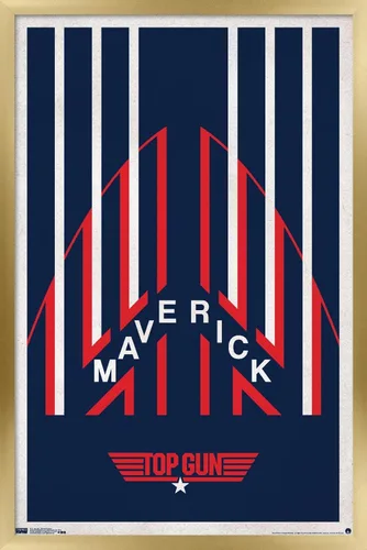 Miniatura 14 de Trends International Top Gun - Póster de pared de casco Maverick, 14.725 x 22.375 pulgadas, versión enmarcada de madera de granero