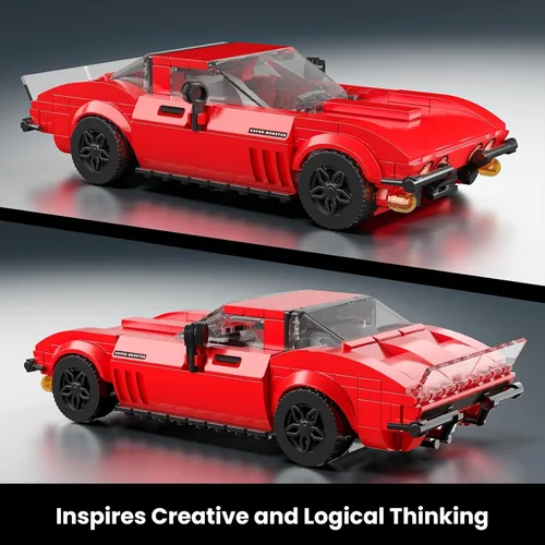 Miniatura 4 de Mould King Super Sports - Juego de construcción de autos deportivos con vitrina, 332 piezas de juguete de construcción para niños y adultos, kit