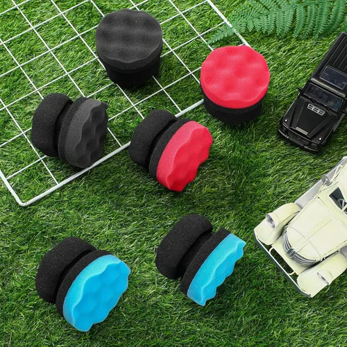 Miniatura 4 de 6 aplicadores de apósito de agarre hexagonal para neumáticos, aplicador de brillo de neumáticos, almohadilla de tocador, esponja de espuma para Negro