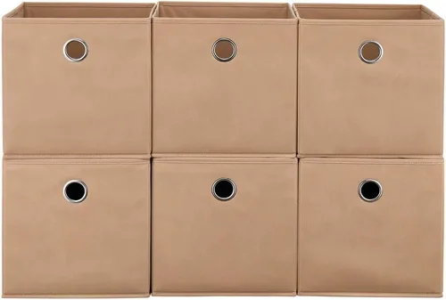 Miniatura 8 de QY-SC20-3 - Cubos organizadores de cubículos de 11 x 11 x 11 pulgadas, cajones de almacenamiento de tela, cajas de almacenamiento plegables, cubos