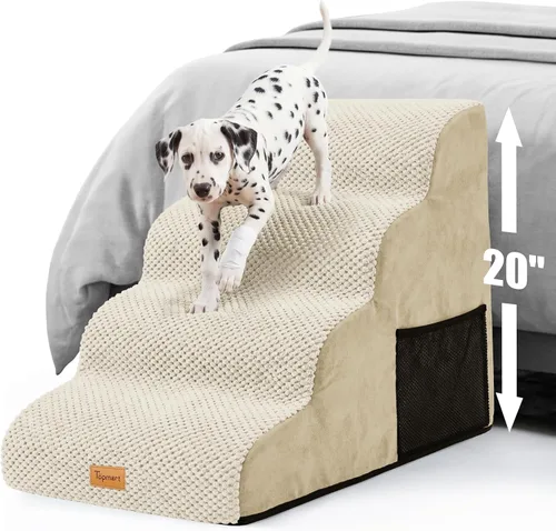 Miniatura 10 de Topmart High Density Foam Pet Steps 2 Tiers,11.8" High,Non-Slip Dog Stairs,Soft Foam Dog Ramp Ladder,Best for Injured,Older Cats,Pets with Joint