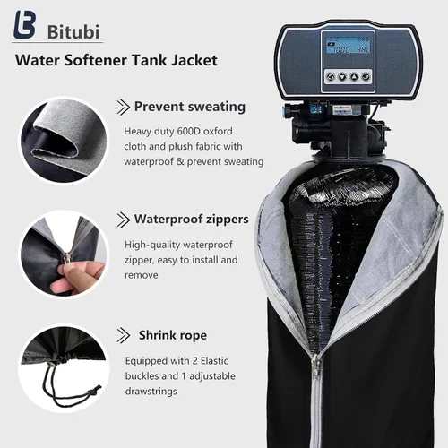 Miniatura 3 de Bitubi Chaqueta de tanque de suavizante de agua resistente, cubierta de tanque de suavizante de agua aislada al aire libre para evitar la sudoración
