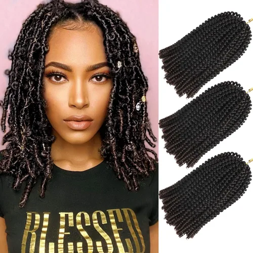 Miniatura 66 de Beyond Beauty Cabello de Ganchillo Spring Twist 90 hebras 8 pulgadas Spring Twists Esponjosas Trenzado, Trenzas de Ganchillo Spring Twist Bomb Twist