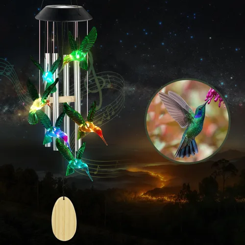 Miniatura 10 de JOBOSI Ramo de la madre, carillón de viento conmemorativo con tubo negro, regalos decorativos, adecuado para interiores y exteriores, perfecto