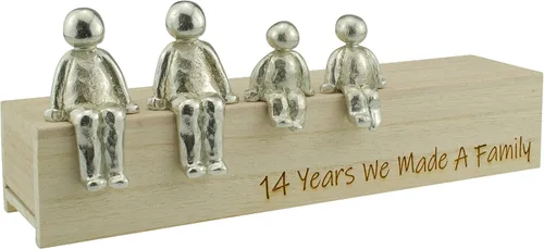 Miniatura 6 de Idea del 14 aniversario – 14 años que hicimos un adorno de metal familiar – Elige tu combinación familiar (1 niño)