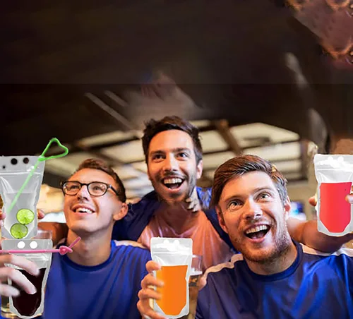 Miniatura 7 de Bolsas de bebidas con pajitas, paquete de 20 bolsas de plástico de 8 onzas, con cierre de cremallera, de mano, resistentes, bolsas de jugo