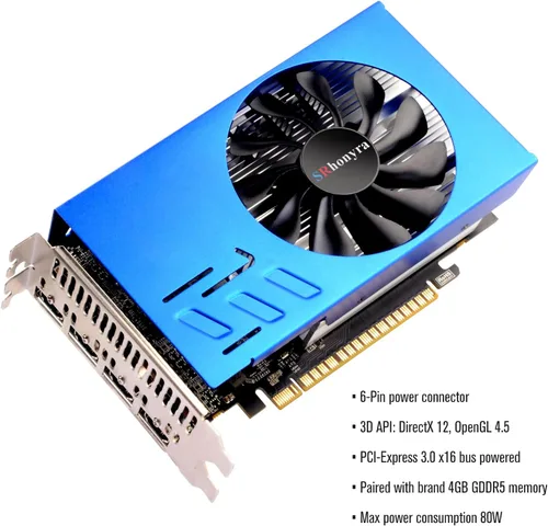 Miniatura 7 de Tarjeta gráfica GTX 1050 Ti 4 GB 4HDMI 128-Bit Quad Monitor Tarjeta de Video GDDR5 para múltiples pantallas, proyección o pared de video