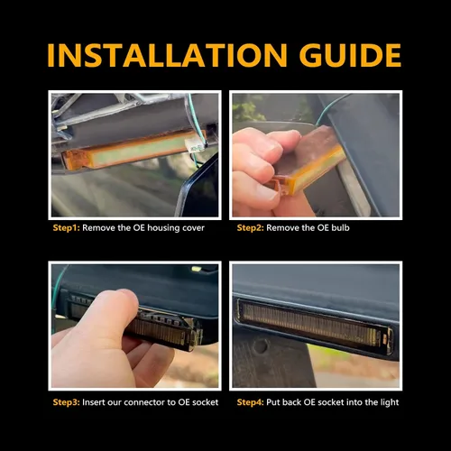 Miniatura 6 de Luces LED de señal de giro para espejo lateral Compatibles con Ford F150 2004-2014 Lámparas Reflectoras Raptor 2010-2014 Expedition 1997-2007 Luces