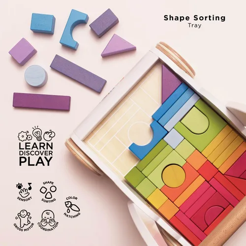 Miniatura 3 de Le Toy Van - Petilou - Caminante de madera para niños pequeños y bebés Andador educativo de nube arcoíris Adecuado para un niño o niña de 1 año