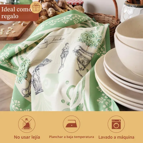 Miniatura 5 de Maison d' Hermine - Paños de cocina de 100% algodón, paños de cocina absorbentes para el hogar, cocina, comedor, cócteles y campamento, Jardin Du