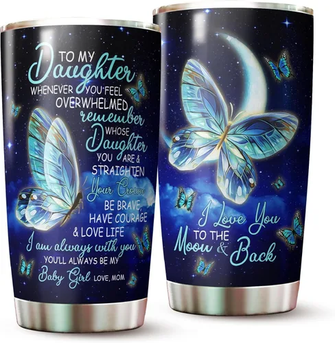 Miniatura 12 de Vaso para hija - Regalos para hija de mamá, madres - Regalos para hija en el Día de la Madre, Navidad - Vaso para hija - Taza para mi hija - Vaso