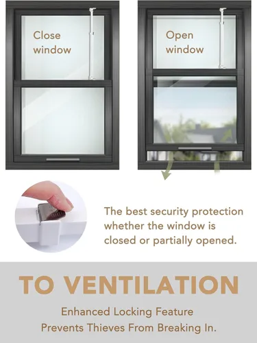 Miniatura 2 de Greatim GT-DB005 - Cerradura de ventana de seguridad para el hogar, cerradura de ventana de emergencia, a prueba de niños, sistema de bloqueo